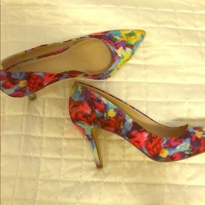 BCBG floral pumps